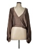 Free People Brown Long Sleeve Blouse Size L - photo 1