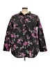 Roaman's Floral Black 3/4 Sleeve Button-Down Shirt Size 26W - photo 1