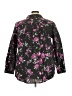 Roaman's Floral Black 3/4 Sleeve Button-Down Shirt Size 26W - photo 2