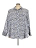 Lane Bryant Blue 3/4 Sleeve Button-Down Shirt Size 26 - 28 Plus - photo 1