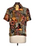 Tradition 100% Polyester Print Orange Short Sleeve Blouse Size 12 - photo 2