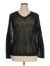 Magaschoni Black Long Sleeve Silk Top Size XL - photo 1