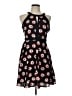 Elle 100% Polyester Print Black Casual Dress Size 10 - photo 1