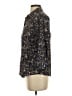 L.L.Bean 100% Cotton Floral Black 3/4 Sleeve Button-Down Shirt Size S - photo 5