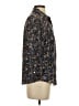 L.L.Bean 100% Cotton Floral Black 3/4 Sleeve Button-Down Shirt Size S - photo 4