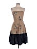 Tabitha 100% Cotton Tan Cocktail Dress Size 10 - photo 1