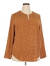 Liz Claiborne 100% Polyester Houndstooth Brown Long Sleeve Blouse Size XXL - photo 1