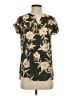 Maurices 100% Polyester Floral Green Short Sleeve Blouse Size XS - photo 1