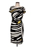 Ellen Tracy Graphic Gray Casual Dress Size 10 - photo 1
