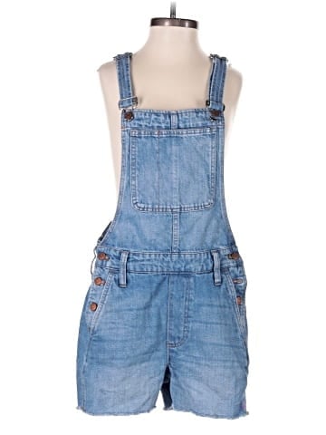 Madewell Adirondack Short Overalls in Dawkins Wash (view 1)