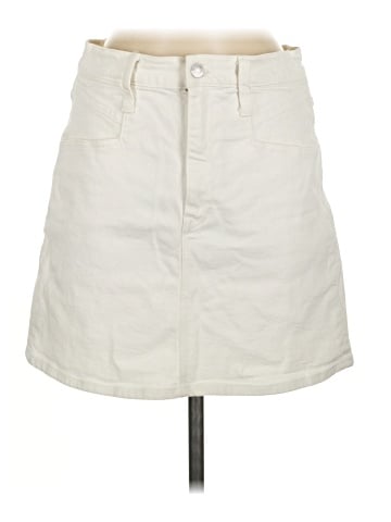 Madewell Heritage Stretch Denim Straight Mini Skirt in Tile White: Yoke-Pocket Edition (view 1)