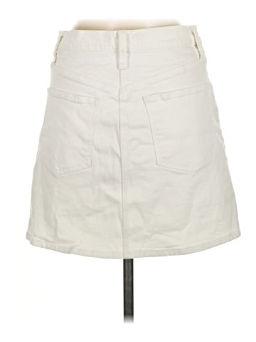 Madewell Heritage Stretch Denim Straight Mini Skirt in Tile White: Yoke-Pocket Edition (view 2)