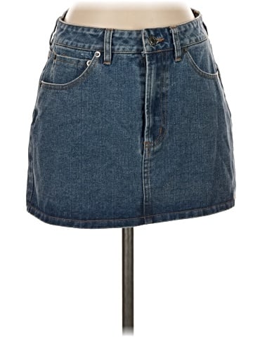 Olivaceous Denim Skirt (view 1)