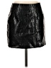Intermix 100% Polyurethane Metallic Black Faux Leather Skirt Size 4 - photo 1