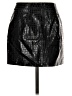 Intermix 100% Polyurethane Metallic Black Faux Leather Skirt Size 4 - photo 2