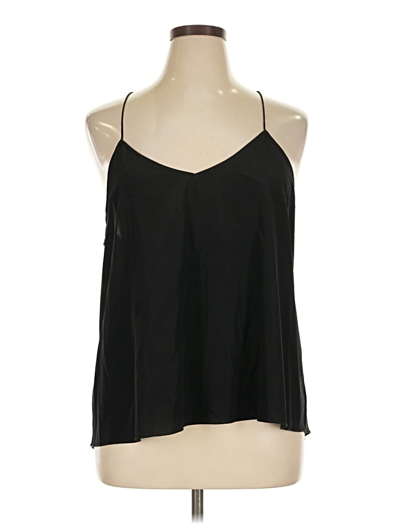 Pre-owned Johnny Was Sleeveless Silk Top Black Halter Neckline Tops