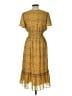Max Studio 100% Polyester Paisley Yellow Cocktail Dress Size L - photo 2