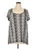 Willi Smith Chevron-herringbone Silver Short Sleeve T-Shirt Size 2X - photo 1