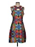 Taylor Print Metallic Blue Cocktail Dress Size 4 - photo 1