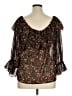 Dress Forum 100% Polyester Brown 3/4 Sleeve Blouse Size M - photo 2