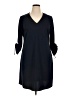 Nine West Solid Black Casual Dress Size 14 - photo 1