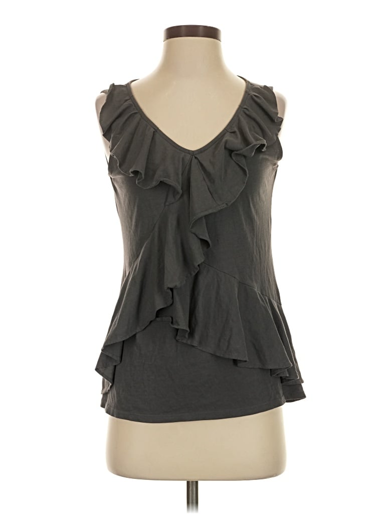 Pre-owned Garnet Hill Sleeveless Blouse In Gray