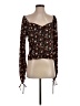 Lulus 100% Polyester Brown Black Long Sleeve Blouse Size S - photo 1