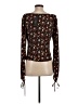 Lulus 100% Polyester Brown Black Long Sleeve Blouse Size S - photo 2