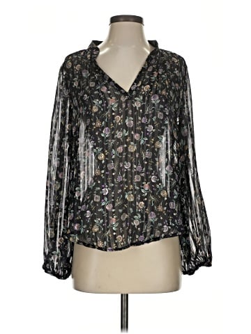 Self Contrast Long Sleeve Blouse (view 1)