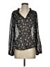 Self Contrast Black Long Sleeve Blouse Size S - photo 1