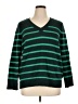 Ann Taylor LOFT Stripes Green Pullover Sweater Size XL - photo 1