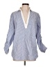Finley Stripes Blue Long Sleeve Blouse Size L - photo 1