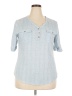 Croft & Barrow Blue 3/4 Sleeve Button-Down Shirt Size XXL - photo 1