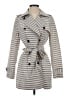 Banana Republic 100% Polyester Stripes Gray Trenchcoat Size S - photo 1