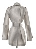 Banana Republic 100% Polyester Stripes Gray Trenchcoat Size S - photo 2