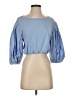 Zara Blue 3/4 Sleeve Top Size S - photo 1