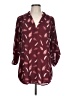 Cure 100% Polyester Burgundy 3/4 Sleeve Blouse Size L - photo 1
