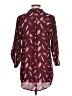 Cure 100% Polyester Burgundy 3/4 Sleeve Blouse Size L - photo 2