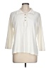 Lands' End 100% Cotton Ivory 3/4 Sleeve Blouse Size L - photo 1
