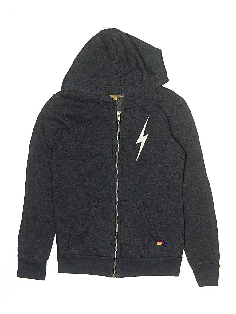 Pre-owned Aviator Nation Kids' Zip Up Hoodie In Gray