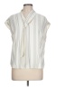 Ann Taylor 100% Polyester Stripes Ivory Sleeveless Blouse Size Lg Petite - photo 1
