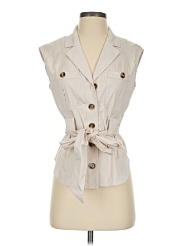 White House Black Market Sleeveless Button-Down Shirt (view 1)