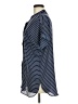 Suzanne Betro Stripes Blue Short Sleeve Button-Down Shirt Size M - photo 5