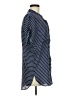 Suzanne Betro Stripes Blue Short Sleeve Button-Down Shirt Size M - photo 4