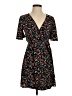 Aqua Floral Black Casual Dress Size XS - photo 1