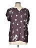 Papermoon 100% Polyester Purple Short Sleeve Blouse Size L - photo 1