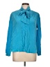 J.Crew 100% Silk Teal Long Sleeve Silk Top Size L - photo 1