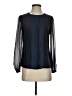Tory Burch 100% Silk Blue Long Sleeve Silk Top Size 2 - photo 1