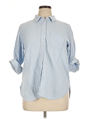 J.Crew Factory Store 3/4 Sleeve Button-Down Shirt (view 1)