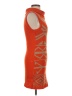 Mine 100% Acrylic Graphic Orange Cocktail Dress Size S - photo 4